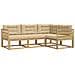 Set di divani da esterno 3 pcs Bianco e Beige Poliestere - Foto miniatura 1