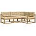 Set di divani da esterno 3 pcs Bianco e Beige Poliestere - Foto miniatura 1