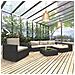 Set Divani da Giardino 8 pz con Cuscini in Polyrattan Nero - Foto miniatura 2