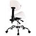 Sgabello Sella da Lavoro Stuttgart in Similpelle I Sedia Studio Ergonomica con Schienale Inclinabile I Sedia Ambulatorio con 5 Ruote Bianco - Foto miniatura 4