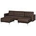 Divano Angolare Con Ottomana Aberdeen Marrone Scuro Tessuto Sinistra - Foto miniatura 4