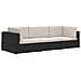 Set Divani Da Giardino 3 Pz Con Cuscini In Polyrattan Nero - Foto miniatura 2