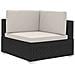 Set Divani Da Giardino 3 Pz Con Cuscini In Polyrattan Nero - Foto miniatura 4