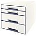 Leitz Schubladenbox Wow Cube, 4 Schbe, Perlwei / grau Fr Format Din A4 Maxi, Hochglanz, Schubladen Mit Auszugs - 1 Stck (5213-20-01)  - Foto miniatura 1