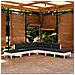 Set Divani da Giardino 7 pz con Cuscini Bianchi Legno di Pino - Foto miniatura 1