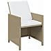 Set Da Pranzo Per Giardino 17pz Con Cuscini In Polyrattan Beige - Foto miniatura 6