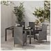 Set Da Pranzo Da Giardino 5 Pz Con Cuscini In Polyrattan Grigio - Foto miniatura 1