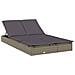 Lettino Doppio Tetto Pieghevole Grigio 213x118x97 cm Polyrattan - Foto miniatura 2