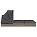 Lettino Doppio Tetto Pieghevole Grigio 213x118x97 cm Polyrattan - Foto miniatura 7