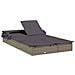 Lettino Doppio Tetto Pieghevole Grigio 213x118x97 cm Polyrattan - Foto miniatura 9