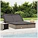 Lettino Doppio Tetto Pieghevole Grigio 213x118x97 cm Polyrattan - Foto miniatura 10