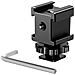 Adattatore Hot Shoe Per Fotocamera Con Base Hot Shoe A Tre Teste Black - Foto miniatura 1