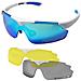 Sunup Set Di Occhiali Da Sole Sportivi Magnet Matt White / Full Revo Ice Blue - Foto miniatura 1