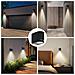 Applique Led Luce Naturale Lampada Da Parete Muro Faretto Gu10 8w Ip54 Nero - Foto miniatura 2