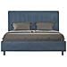 Letto Contenitore Imbottito 140x200 Microfibra Blu Agueda - Foto miniatura 1
