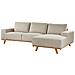 Divano Angolare 3 Posti Nora Tessuto Beige Lato Sinistro - Foto miniatura 3