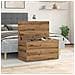 Cassapanca Rovere Artigianale 84x42x46 Cm Legno Ingegnerizzato - Foto miniatura 3