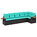 Set Divani Da Giardino 6 Pz Con Cuscini Nero In Polyrattan - Foto miniatura 2