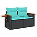 Set Divani Da Giardino 6 Pz Con Cuscini Nero In Polyrattan - Foto miniatura 3