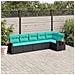 Set Divani Da Giardino 6 Pz Con Cuscini Nero In Polyrattan - Foto miniatura 1