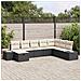 Set di divani da giardino da 8 pezzi con cuscini Nero Polyrattan - Foto miniatura 2