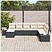 Set di divani da giardino da 8 pezzi con cuscini Nero Polyrattan - Foto miniatura 3