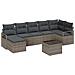Set Divano da Giardino  7 Pezzi con Cuscini Rattan Polirattan Nero, Divano da Giardino  2 Posti con Cuscini Rattan Polirattan Grigio - Foto miniatura 1