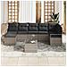 Set Divano da Giardino  7 Pezzi con Cuscini Rattan Polirattan Nero, Divano da Giardino  2 Posti con Cuscini Rattan Polirattan Grigio - Foto miniatura 3