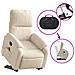 Poltrona Alzapersona Reclinante Massaggiante Beige Microfibra - Foto miniatura 6