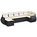 Set Divani da Giardino con Cuscini 7pz Nero Polyrattan - Foto miniatura 1
