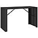 Set Bar Giardino 9 pz Nero Polyrattan e Legno Massello Acacia - Foto miniatura 5