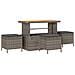 Set da Pranzo da Giardino 4 Pezzi con Cuscini Grigio in Polyrattan e Acacia - Foto miniatura 1
