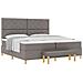 Letto a molle box con materasso e pouf tortora 200x200 cm tessuto - Foto miniatura 1