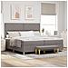 Letto a molle box con materasso e pouf tortora 200x200 cm tessuto - Foto miniatura 2