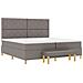 Letto a molle box con materasso e pouf tortora 200x200 cm tessuto - Foto miniatura 3
