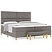 Letto a molle box con materasso e pouf tortora 200x200 cm tessuto - Foto miniatura 4