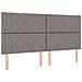 Letto a molle box con materasso e pouf tortora 200x200 cm tessuto - Foto miniatura 8