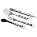 Set Grillout Quattro Pezzi Per Barbecue Con Spatola Pinze Forchettone E Pennello Con Custodia Manici Retrattili In Acciaio Inox Ideale Per Grigliate - Foto miniatura 1