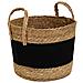 Cesto In Fibra Naturale E Cotone Nero D31,5x25,5/33h - Foto miniatura 6