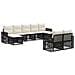Set Divano da Giardino 9 pcs Nero e Bianco Crema polyrattan - Foto miniatura 1
