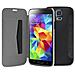 Cust. Smg Galaxy S5 / S5 Plus / S5 Neo Con Flip Oriz. + Vano Carta Ecopelle Nero - Foto miniatura 1
