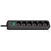 Multipresa Eco-Line con interruttore Con 6 prese italiane 10/16A + schuko Colore nero Cavo 1 4m di tipo H05VV-F 3G1 0 - Foto miniatura 1