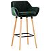 Sgabello Bar Grant In Velluto Sfoderabile I Sedia Alta Cucina In Legno Di Faggio Con Cuscino Removibile I Sgabello Bancone Con Schienale Verde - Foto miniatura 1