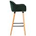 Sgabello Bar Grant In Velluto Sfoderabile I Sedia Alta Cucina In Legno Di Faggio Con Cuscino Removibile I Sgabello Bancone Con Schienale Verde - Foto miniatura 4