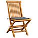 Sedie Da Giardino Con Cuscini Grigi 4 Pz Massello Di Teak - Foto miniatura 3