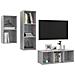 Set Mobili TV 3 pz Grigio Cemento in Legno Multistrato - Foto miniatura 2