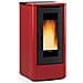 Stufa a Pellet Teorema Plus in Acciaio Potenza 12 kW Colore Bordeaux - Foto miniatura 1