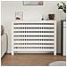 Copertura Termosifone Bianca 108,5x19x84 Cm Legno Massello Pino - Foto miniatura 3