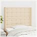 Testiera Ad Orecchio Crema 83x16x118/128 Cm In Tessuto - Foto miniatura 1