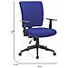 Sedia Da Ufficio Palmerston, Poltrona Direzionale Con Braccioli, Seduta Ergonomica Da Ufficio, 61x65h98/108 Cm, Blu - Foto miniatura 2